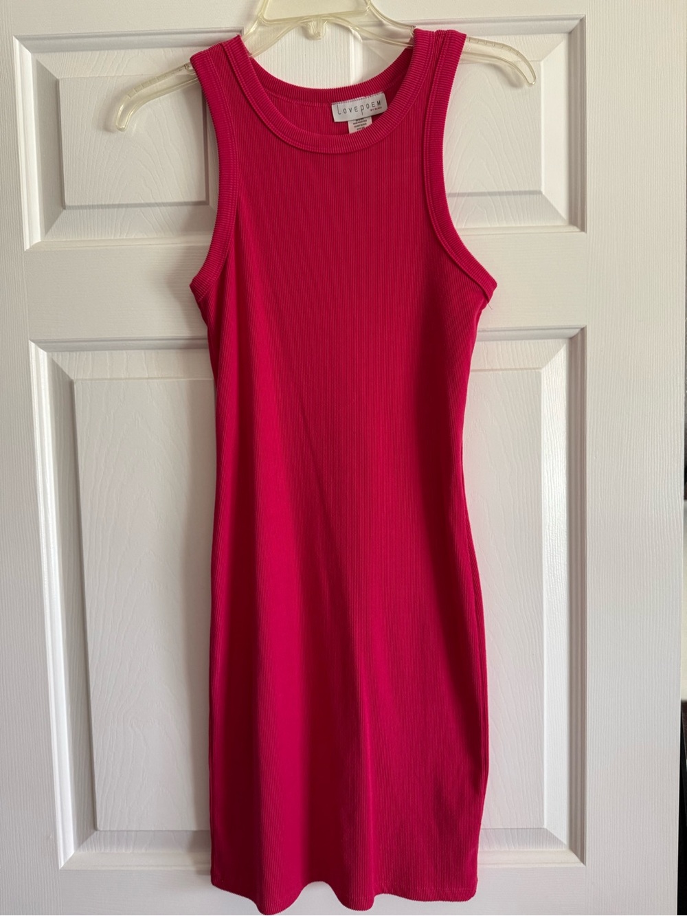 Love, Fire Fuchsia Ribbed Midi Tank Dress